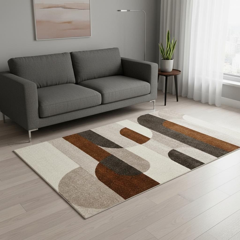 Homeroots Geometric Modern Rectangle Area Rug 5 X 8