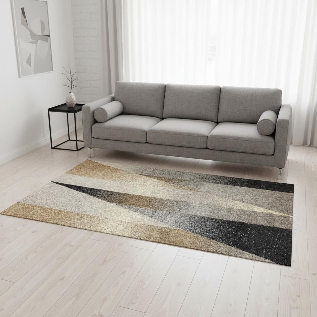 Homeroots Geometric Modern Rectangle Area Rug 5 X 8