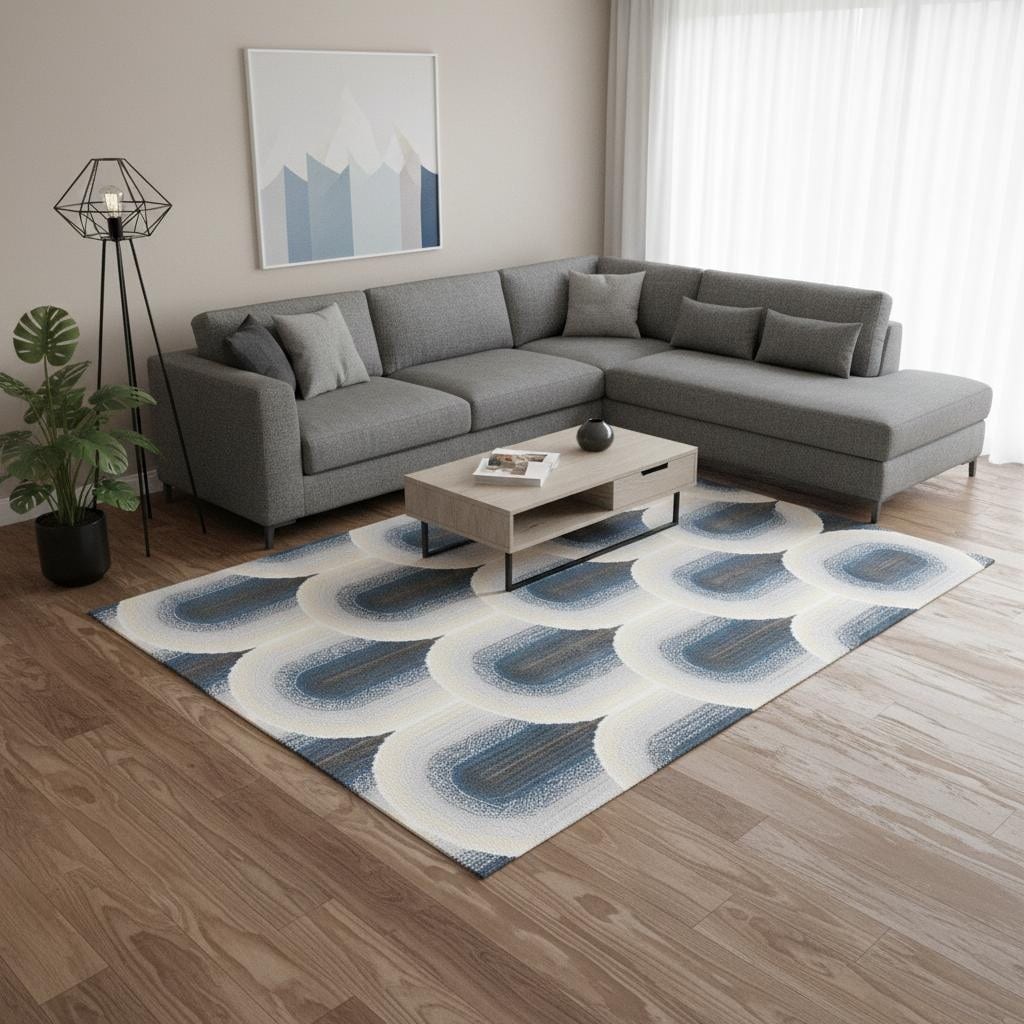 Homeroots Geometric Modern Rectangle Area Rug
