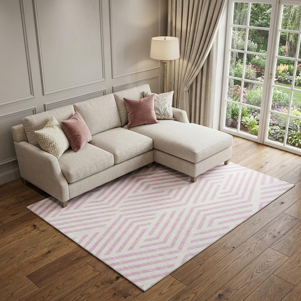 Homeroots Geometric Transitional Rectangle Area Rug