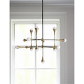 Homeroots Gold And Black Sputnik Multi Light Metal And Glass Dimmable Chandelier 43.31 In. X 41.34 In. X 43.31 In.