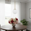 Homeroots Gold And White Single Metal Dimmable Ceiling Light With White Shades 12.00 X 54.00 X 12.00