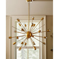 Homeroots Gold Multi Light Metal Dimmable Chandelier 38.00 In. X 38.00 In. X 38.00 In.