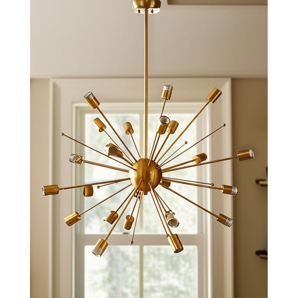 Homeroots Gold Multi Light Metal Dimmable Chandelier 38.00 In. X 38.00 In. X 38.00 In.