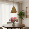 Homeroots Gold Single Metal Dimmable Ceiling Light With Gold Shades 18.00 X 23.00 X 18.00