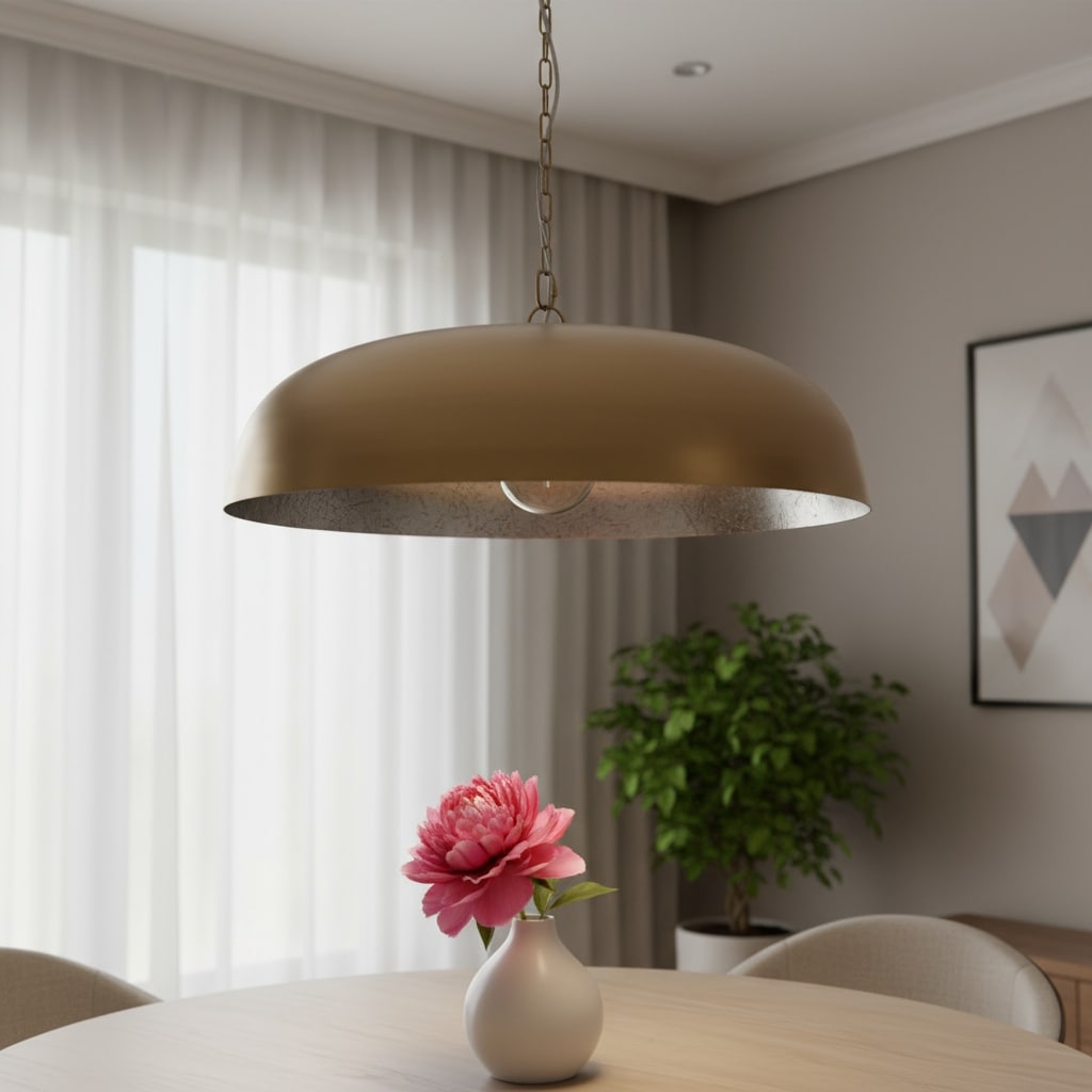 Homeroots Gold Single Metal Dimmable Ceiling Light With Gold Shades 30.00 X 10.50 X 30.00