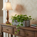 Homeroots Gray Wood 151 Ounce Rectangular Distressed Planter Box 13.75 In. X 3.75 In. X 5.25 In.