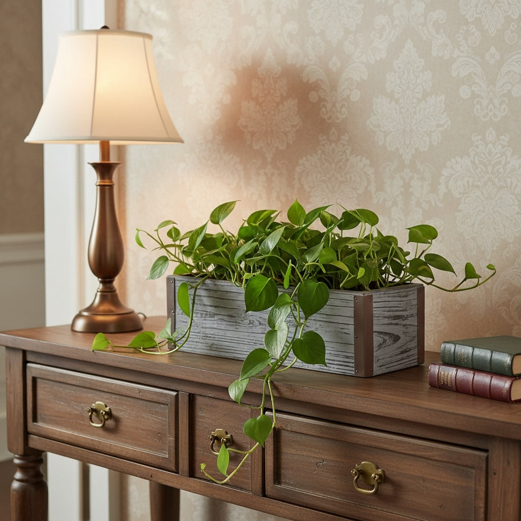 Homeroots Gray Wood 151 Ounce Rectangular Distressed Planter Box 13.75 In. X 3.75 In. X 5.25 In.