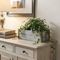 Homeroots Gray Wood 98 Ounce Rectangular Distressed Planter Box 11.25 In. X 3.50 In. X 4.50 In.