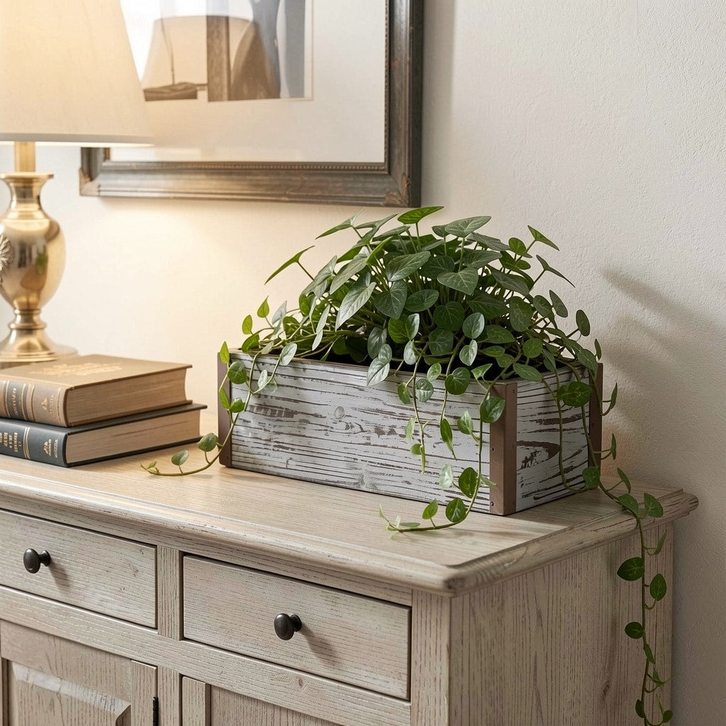 Homeroots Gray Wood 98 Ounce Rectangular Distressed Planter Box 11.25 In. X 3.50 In. X 4.50 In.
