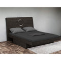 Homeroots Gray Wood King Bed Frame With Drawer