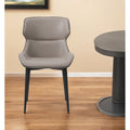 Homeroots Gray And Black Upholstered Faux Leather Dining Side Chair 20.00 In. X 33.00 In. X 24.00 In.