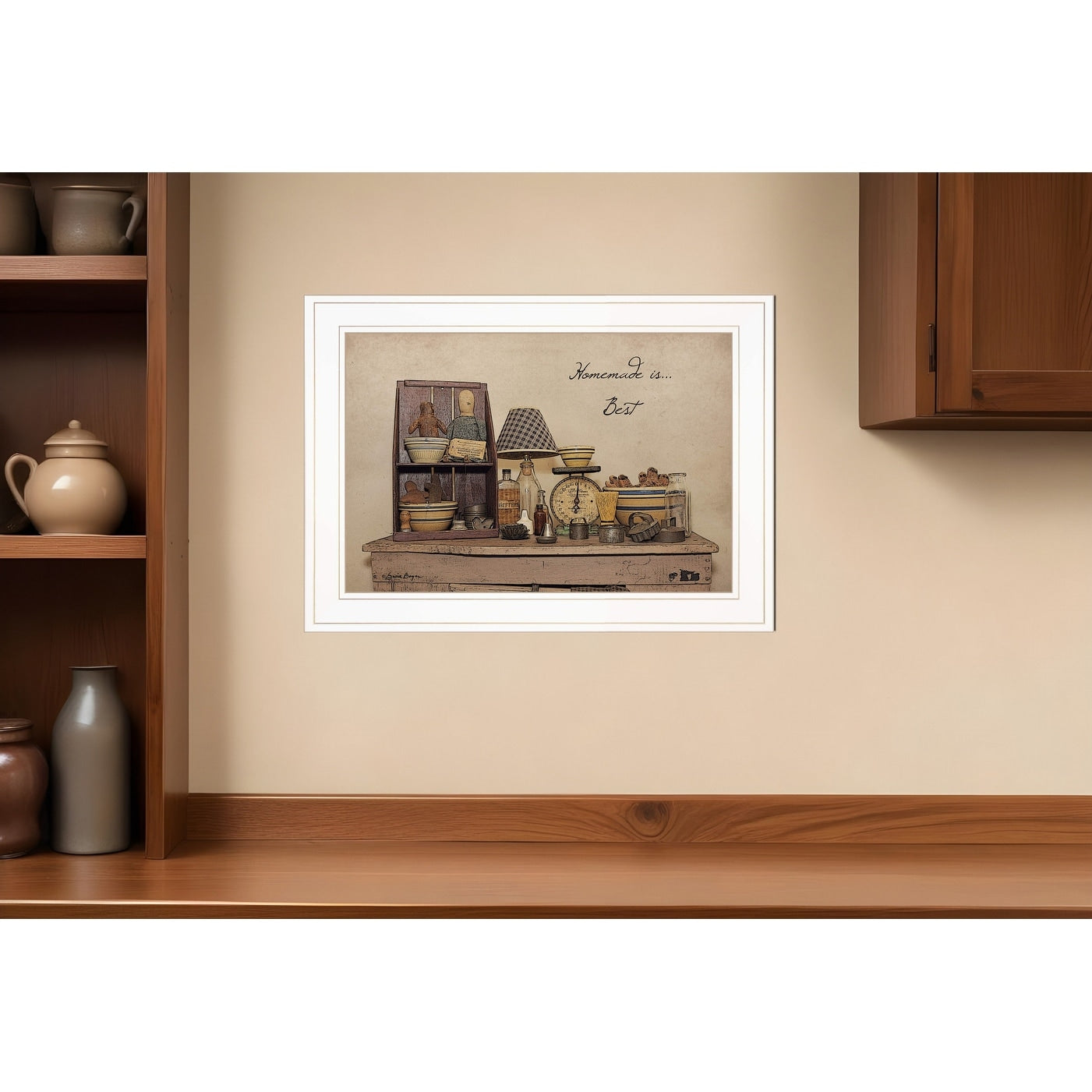Homeroots Homemade Is Best White Framed Print Kitchen Wall Art