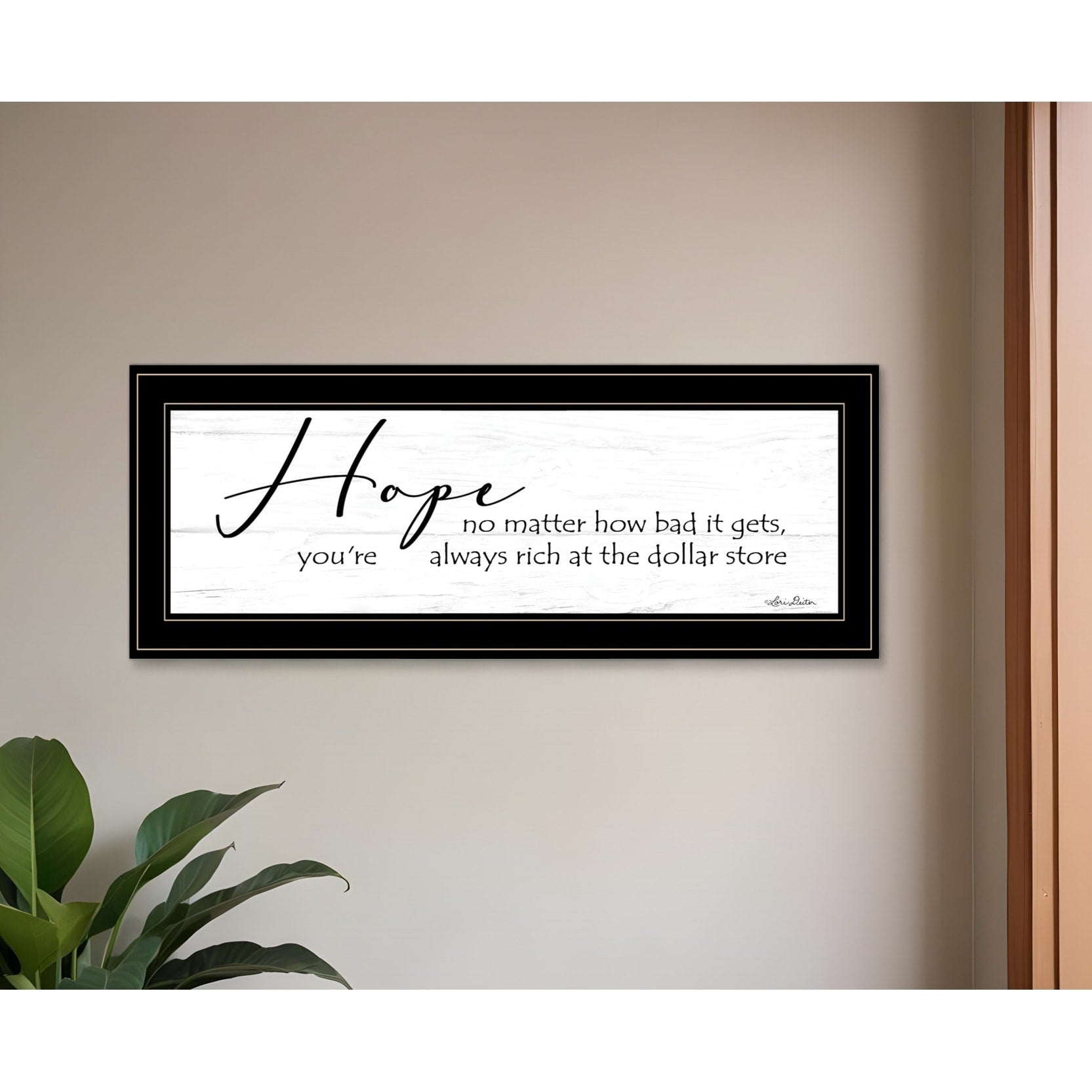 Homeroots Hope Black Framed Print Wall Art