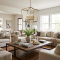 Homeroots Kennedy 6 Light Antique Gold Foyer Pendant With Crystal Bobeches 20.00 X 24.00 X 20.00