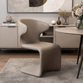Homeroots Light Brown Faux Leather Wing Back Dining Side Chair 23.00 In. X 34.00 In. X 24.00 In.