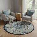 Homeroots Medallion Contemporary Round Area Rug 7 Round