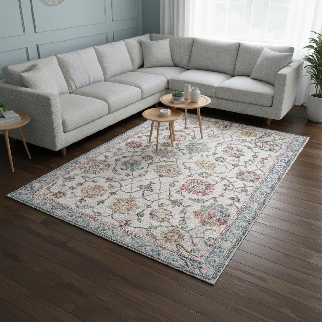 Homeroots Medallion Modern Rectangle Area Rug 7 X 10