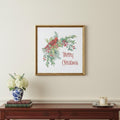 Homeroots Merry Christmas Cardinal Gold Framed Wall Art