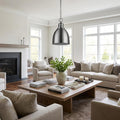 Homeroots Minimalist Silver Metal Pendant Hanging Light 9.00 X 13.25 X 9.00