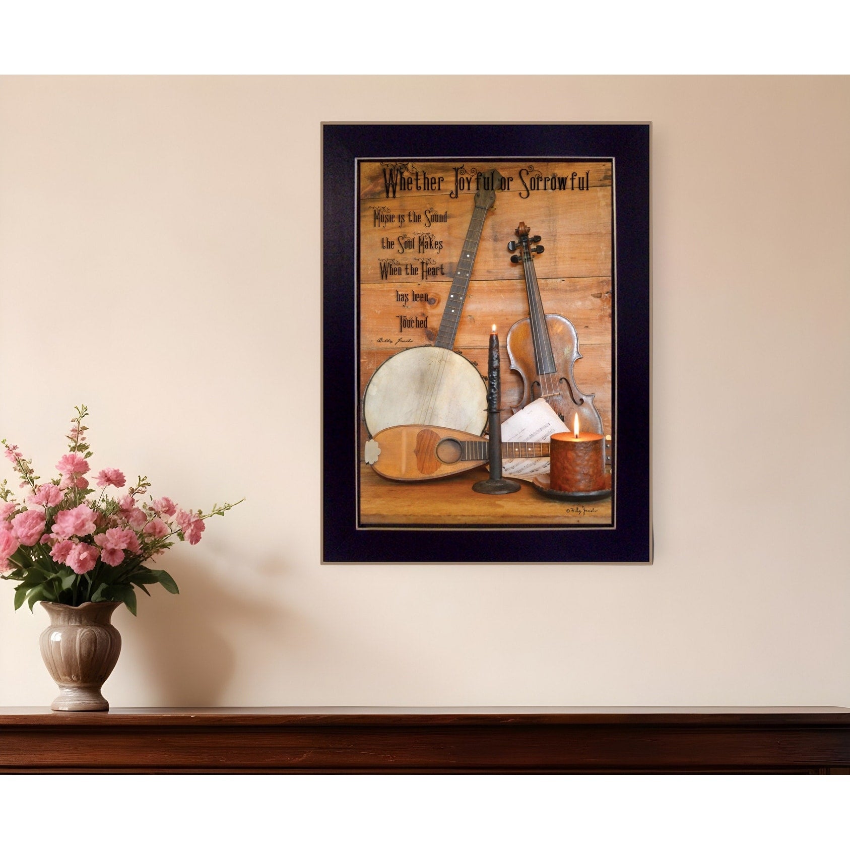 Homeroots Music Black Framed Print Wall Art