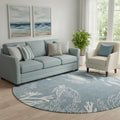 Homeroots Nautical Coastal Round Area Rug 8 Round