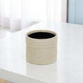 Homeroots Off White Ceramic 25 Ounce Dotted Round Distressed Pot Planter 4.50 In. X 3.75 In. X 4.50 In.