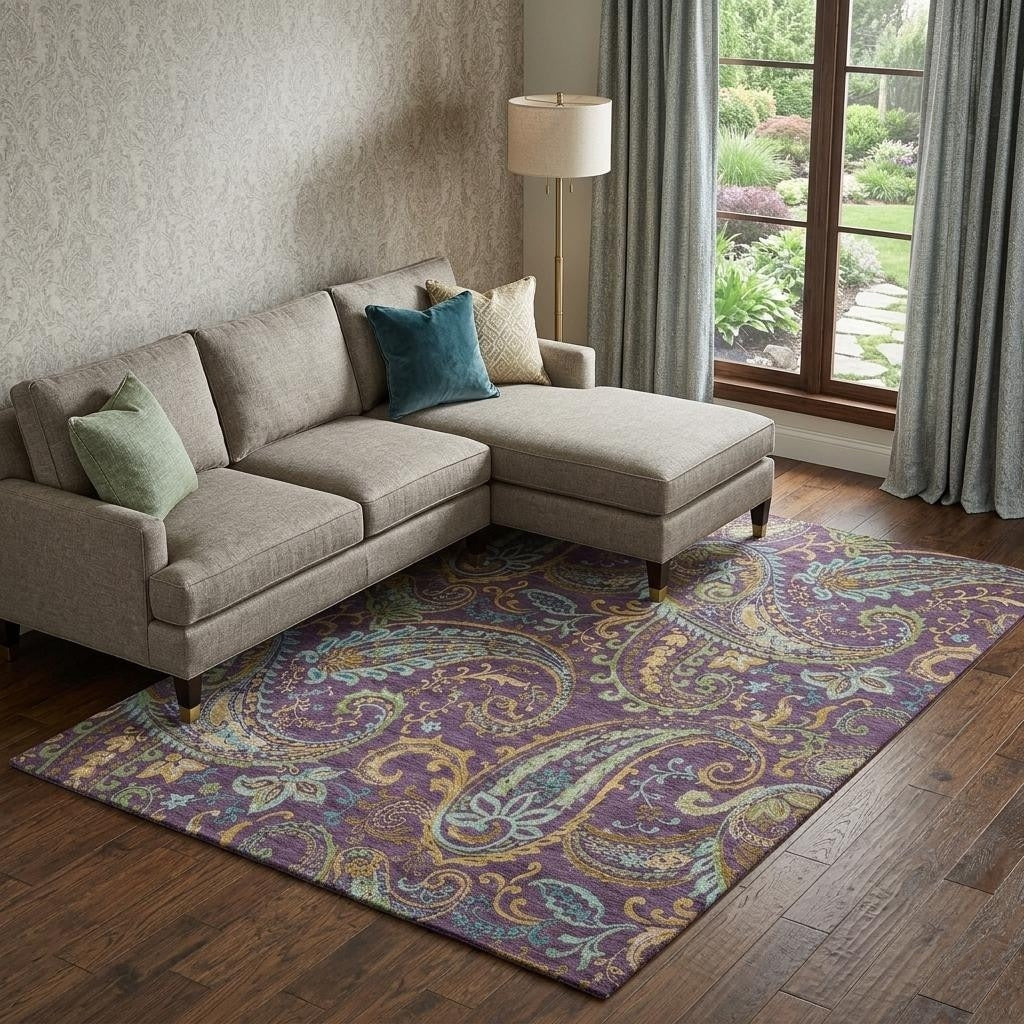 Homeroots Paisley Transitional Rectangle Area Rug