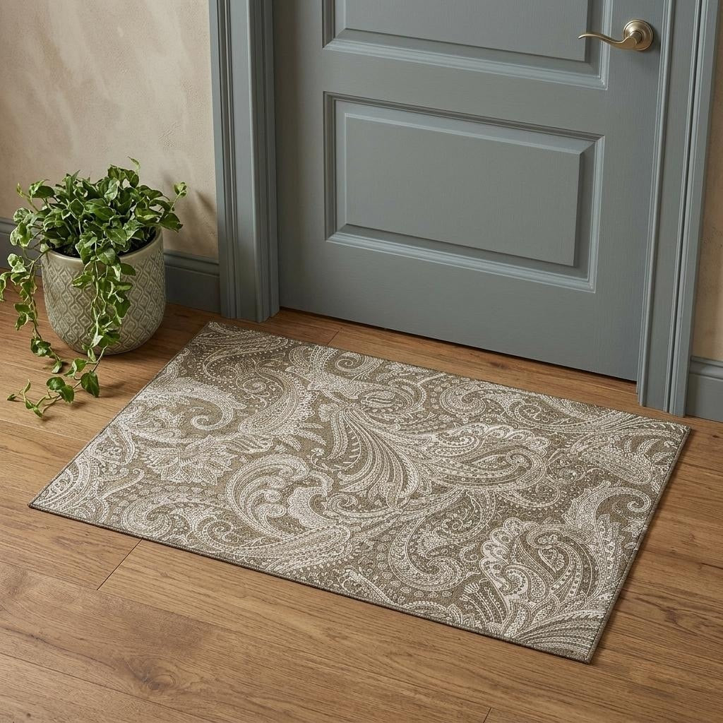 Homeroots Paisley Transitional Rectangle Area Rug