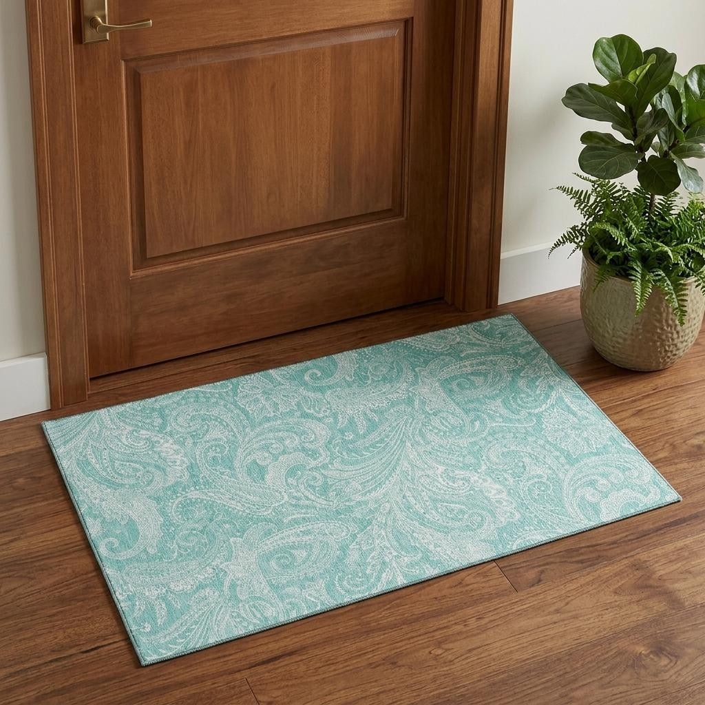 Homeroots Paisley Transitional Rectangle Area Rug