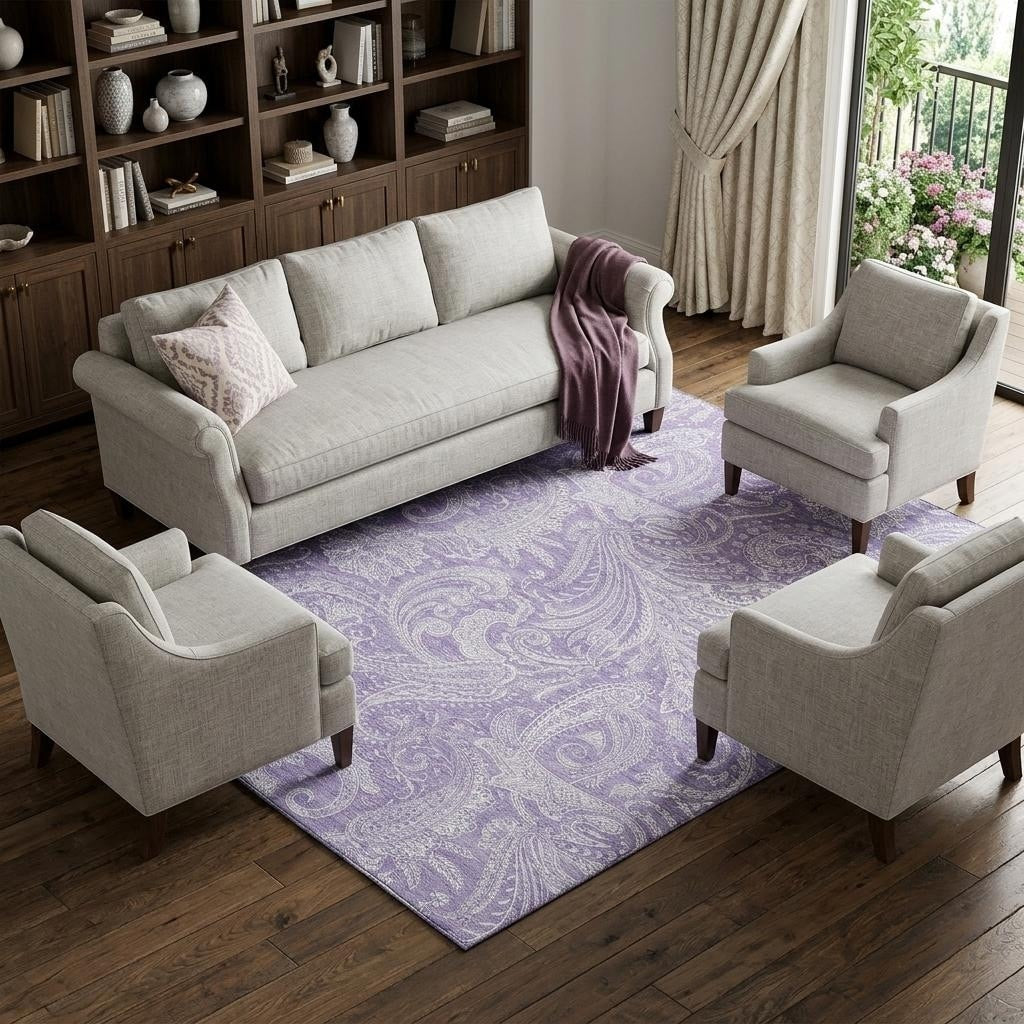 Homeroots Paisley Transitional Rectangle Area Rug