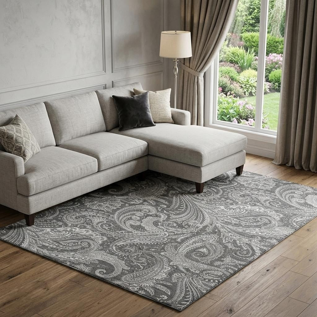 Homeroots Paisley Transitional Rectangle Area Rug