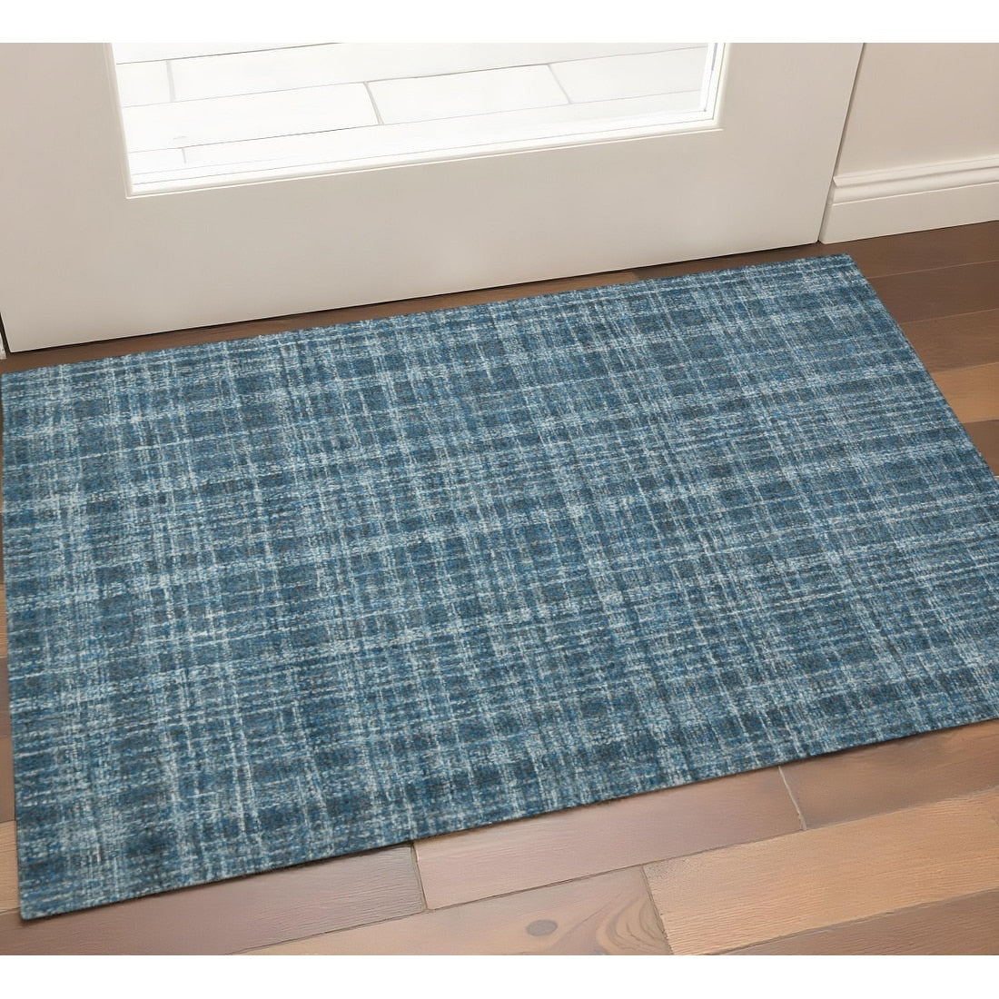 Homeroots Plaid Transitional Rectangle Area Rug 2 X 3