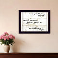 Homeroots Positive Life Black Framed Print Wall Art