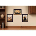 Homeroots Set Of Three Harvest Moon Black Framed Print Kitchen Wall Art