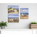 Homeroots Set Of Three Sand Beach Designs Wrapped Canvas Print Wall Art