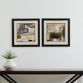 Homeroots Set Of Two Abstract Expressions Brown Framed Wall Art
