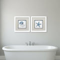 Homeroots Set Of Two Azure Shell White Framed Wall Art
