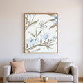 Homeroots Set Of Two Blue Flower Beauty Brown Framed Wall Art