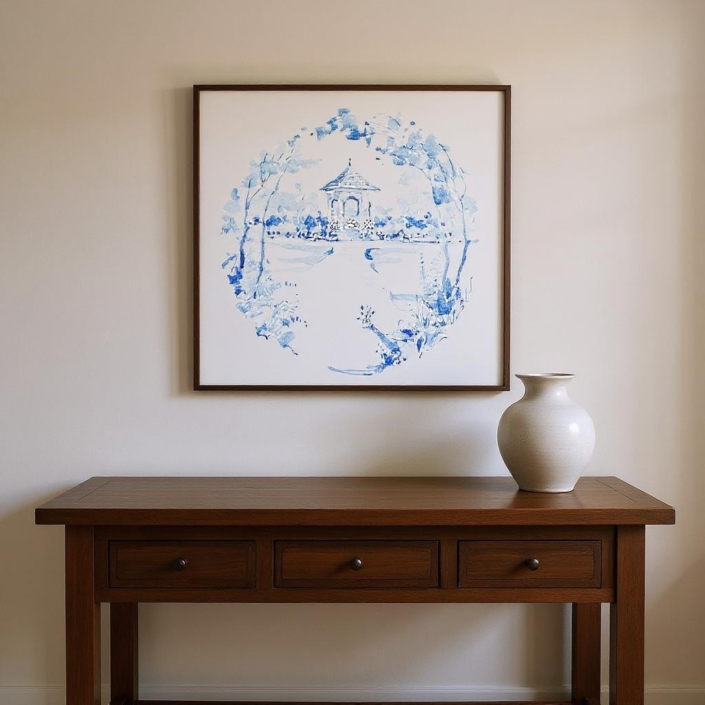 Homeroots Set Of Two Blue Garden Impress A Gold Framed Wall Art