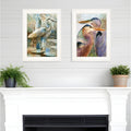 Homeroots Set Of Two Blue Heron Duet White Framed Print Wall Art