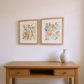Homeroots Set Of Two Bursting Wildflowers Brown Framed Wall Art