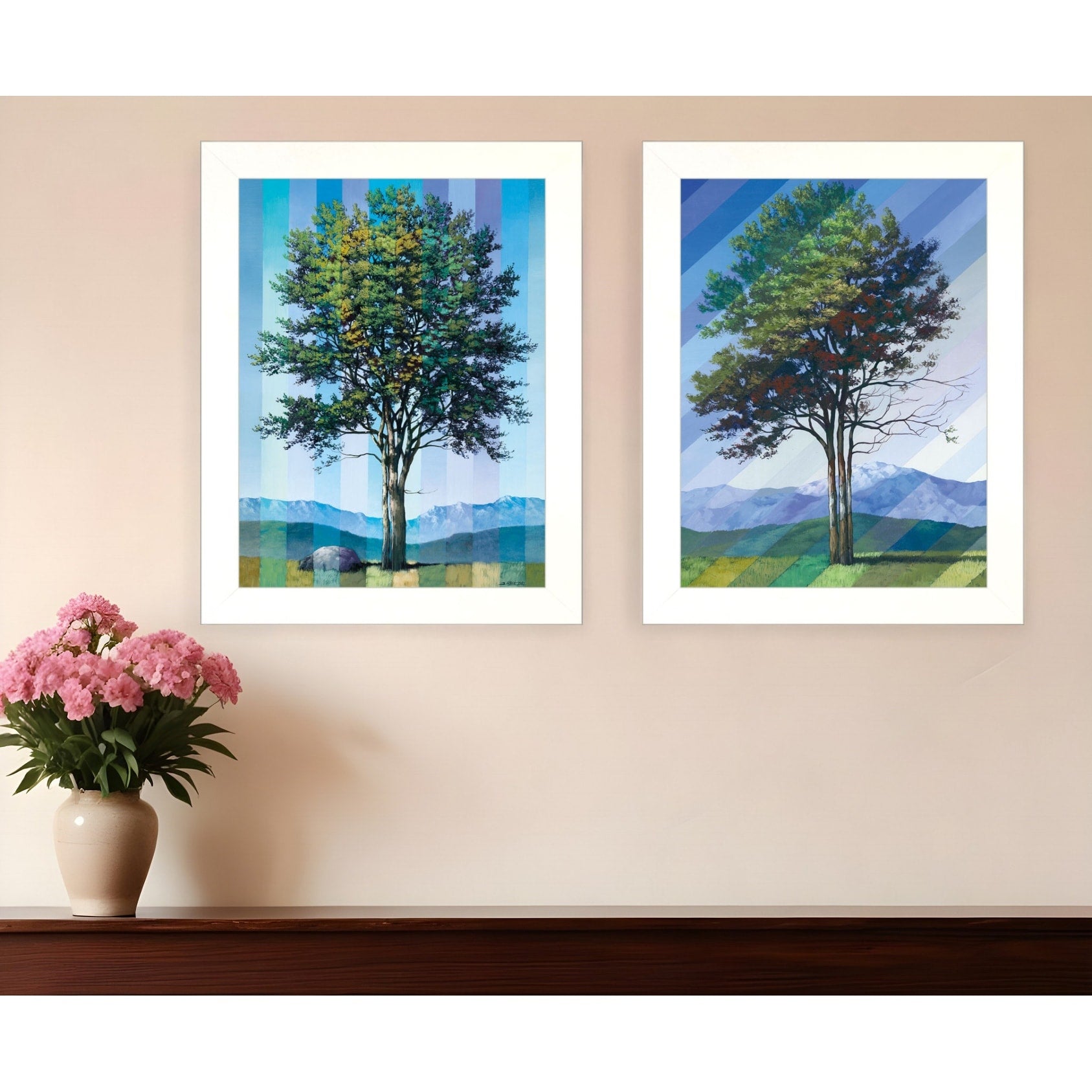Homeroots Set Of Two Catching Light As Time Passes White Framed Print Wall Art