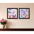 Homeroots Set Of Two Clematis Black Framed Print Wall Art