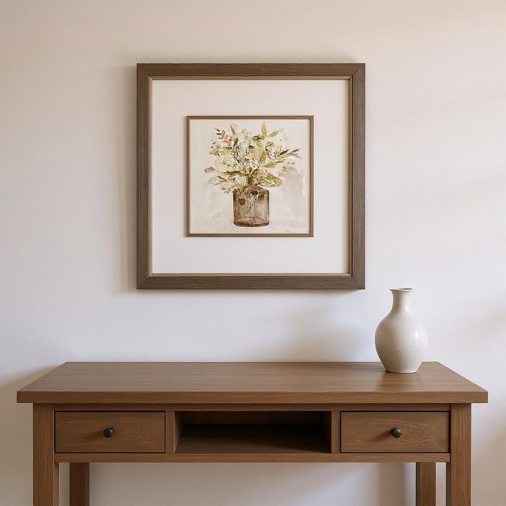 Homeroots Set Of Two Earthy Garden Silver Framed Wall Art
