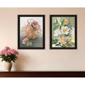 Homeroots Set Of Two Farmhouse Daisies Black Framed Print Wall Art