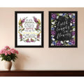 Homeroots Set Of Two Flowers Make Us Laugh Black Framed Print Wall Art