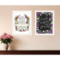 Homeroots Set Of Two Flowers Make Us Laugh White Framed Print Wall Art