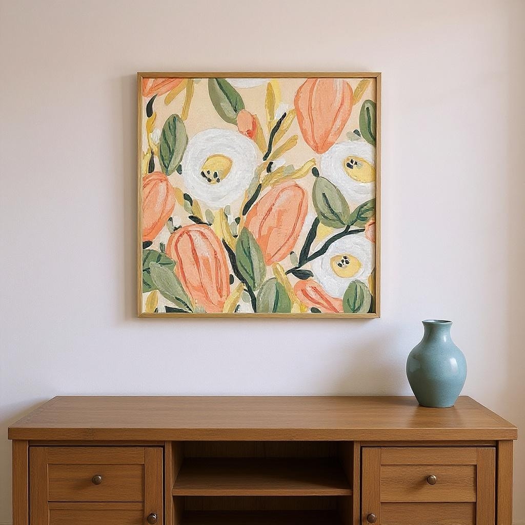 Homeroots Set Of Two Gleeful Garden Silver Framed Wall Art