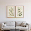 Homeroots Set Of Two Golden Green Branches Gold Framed Wall Art